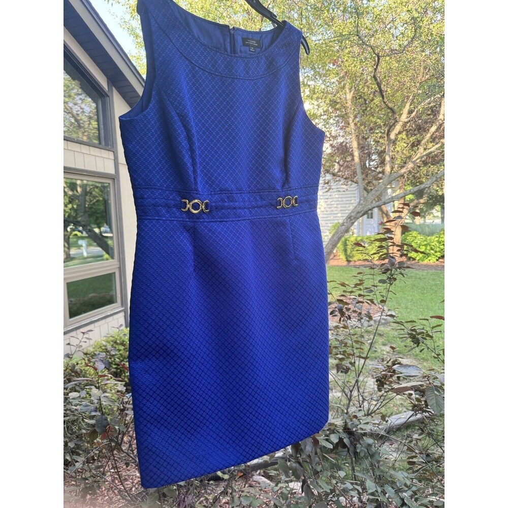 Tahari ASL Sleeveless Dress Bright Blue Women’s Size 16 Knee Length Classic